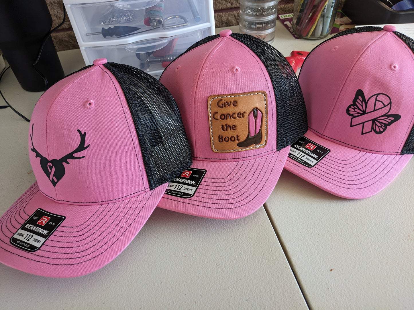 Branded leatherette hat patch designs *DEPOSIT*